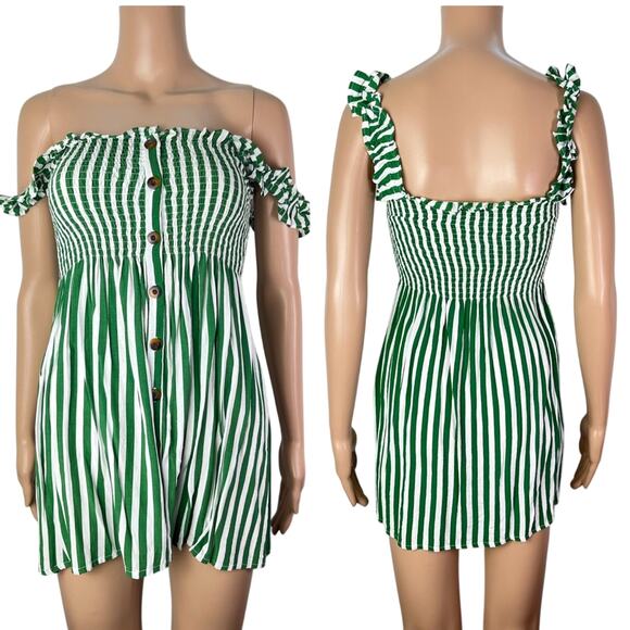 Faithfull the Brand Dresses & Skirts - Faithful the Brand Mika Lightweight Mini Dress in Green Zeus Stripe